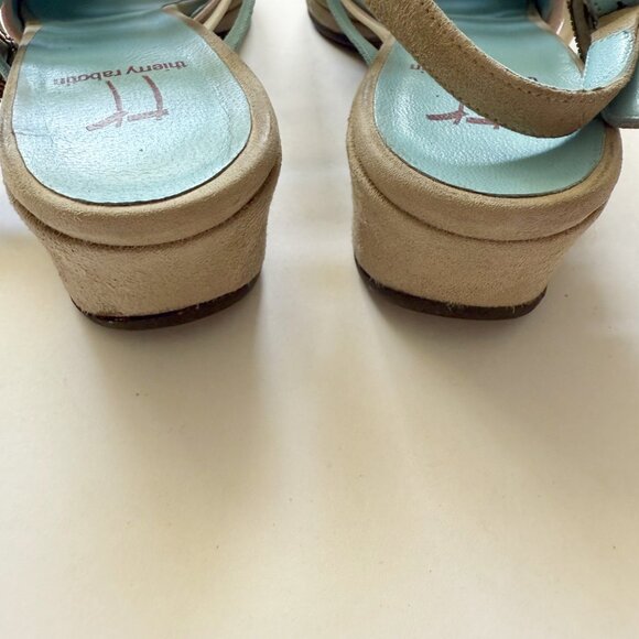Thierry Rabotin Suede Pastel Green Sandals - Picture 8 of 8